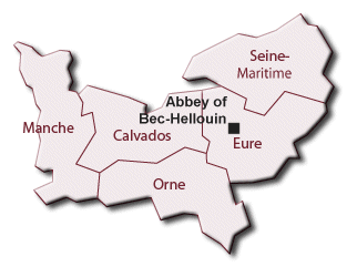Map showing location of Abbey