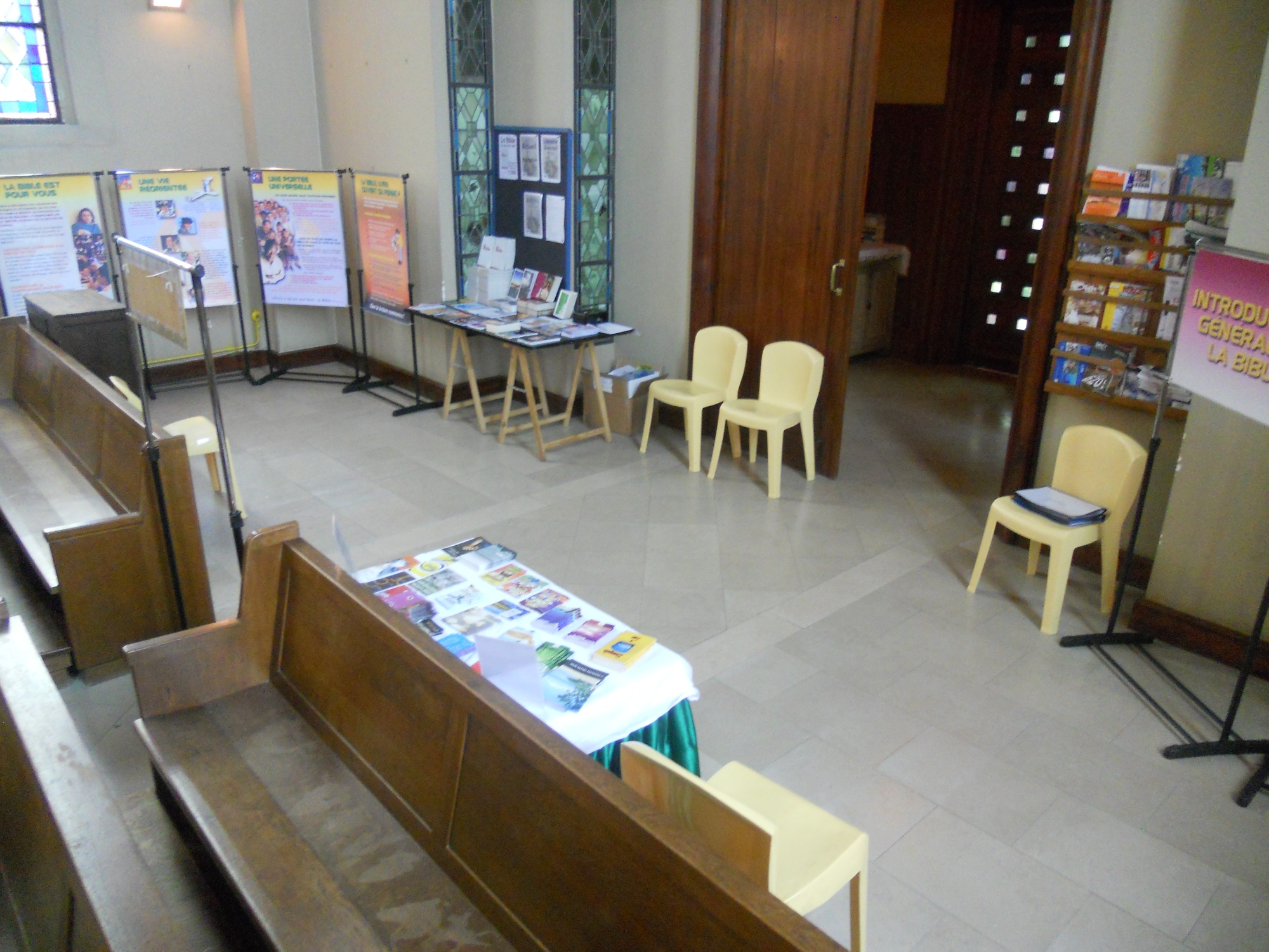 Books, Bibles and Christian literature available for visitors