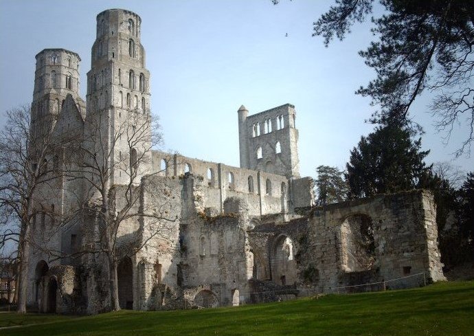 View of Jumieges Abbey